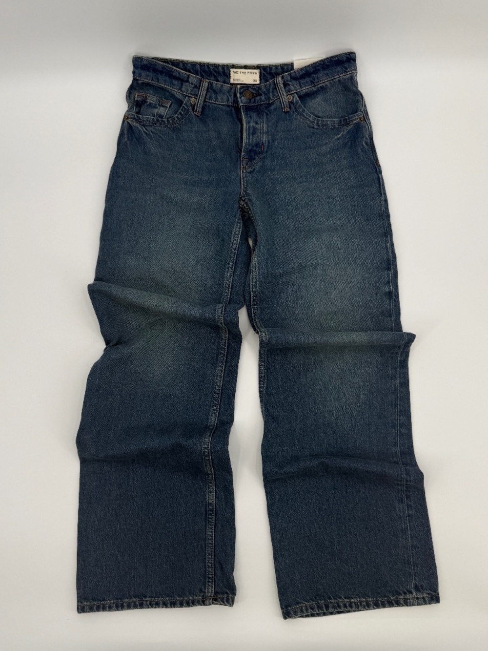 We The Free People Tinsley Wide Leg Jeans High Rise Button Fly Baggy Denim 26